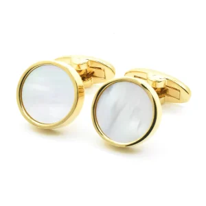 Mother Pearl Shell Stone Elegant Cufflinks Custom Men’s Suit Shirt Fashion Accessory Wedding Tuxedo Trendy Jewelry