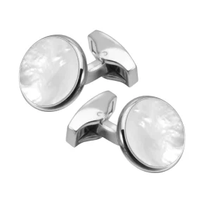 Mother Pearl Shell Stone Elegant Cufflinks Custom Mens Suit Shirt Fashion Accessory Wedding Tuxedo Trendy Jewelry Gift