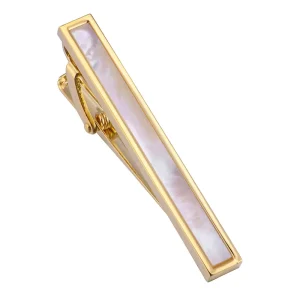 Mother Pearl Shell Stone Elegant Tie Clips Custom Mens Suit Shirt Fashion Accessory Tie Bar Wedding Tuxedo Trendy Gift