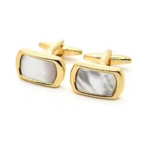 Mother of Pearl Natural Stone Cufflinks Custom Men’s Suit Shirt Fashion Accessory Wedding Tuxedo Trendy Jewelry Gift