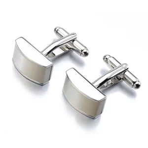 Mother of Pearl Shell Stone Elegant Cufflinks Custom Men’s Suit Shirt Fashion Accessory Wedding Tuxedo Trendy Jewelry