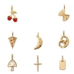 Mother’s Day Classic Necklace Series DIY Accessories 12 Crystal Rhinestone Fashion Fine Pendants Charms 18K Gold Plated Brass