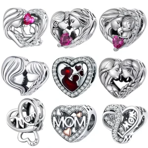 Mother’s Day Family Original S925 Silver Loose Charm Beads DIY Bracelet Spacer Beads