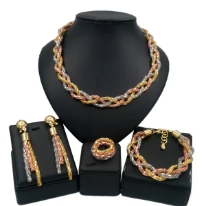 Mother’s Day Gift 18K Gold Plated MOM Jewelry Set Simple Bridal Jewelry Set HA0027