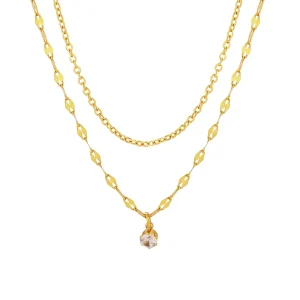 Mother’s Day Necklace Multilayer Fashion Accessories Zircon Pendant Necklace