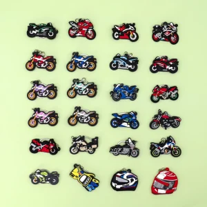 Motorcycle 2D PVC Keychains Bulk Yamaha Designs Helmet Style Custom Keyring Accessories for Bags Cars Gifts in Bulk