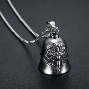 Motorcycle Lucky Riding Bell with Odin Design in Stainless Steel for Vintage Viking Biker Accessories