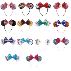 Mouse Ears Headband Girls Princess Cosplay Hair Band Crown Glitter Bow Women Festival Hair Accessories Kids Party Gift