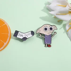 Movie Harry Character Brooch Cute Dobby Alloy Badge Party Gift Backpack Pin