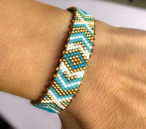 MoyaMiya Handmade Custom Miyuki Bead Bracelet Geometric Pattern Fashion Bangles for Men and Women