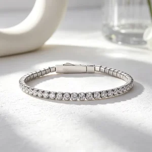 Moyu Jewelry Customizable Women Men 925 Silver Lab Grow Cubic Zirconia Moissanite Diamond Tennis Bracelet