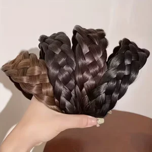 Ms 855 Women Girls Braided Wig Headbands Korean Synthetic Hair Headwear for Fashion Hairstyle Accessories