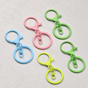 Multi Color Claw Clasp Bag Pendant Keychain Snap Hook Metal Lobster Hook Clasp Set with Key Ring