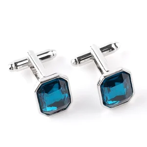 Multi color Crystal Cufflinks White Shirt With Cufflinks Silver Plated Jewelry for Women Men Unisex Accessories