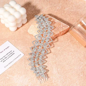 Multi layer Rhinestone Inlaid Alloy Hair Accessory Hair Style with Fixed and Exquisite Tiara Crown Wedding Banquet Party Tiaras