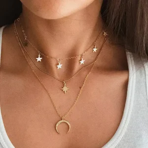 Multi-layer Star Moon Charms Necklace Personalized Women’s Necklace Jewelry Fashion Jewelry Accessory