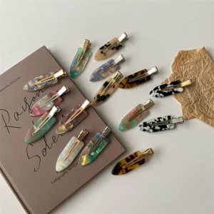 Multicolor Acetate No Crease Hair Clips Fashion Makeup Korean Styling Hair Pins No Bend Metal Salon for Women Girls