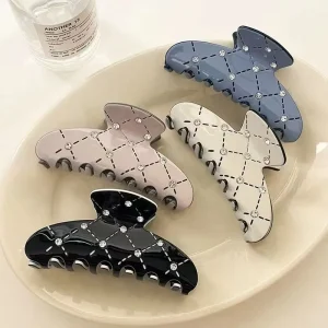 Multicolor Acetic Acid Rhinestone Hair Claw Elegant Hollowed Out Puppy Hair Clips Women Fashion Hair Accessories Horquilla