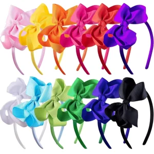 Multicolor Comfortable Non slip Bow Headband Satin Fabric Hair Hoops Headwear
