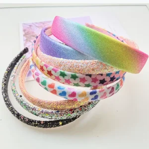 Multicolor Cute Shiny Fine Glitter Fashion Hairband Crown Headband Hairpin Princess Hair Accessories for Baby