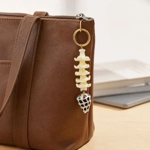 Multicolor Resin Flower Hebrew Shell Bag Charms Key Chain Handmade Hawaii Style Spring Ring Charm for Handbag Tote Keys