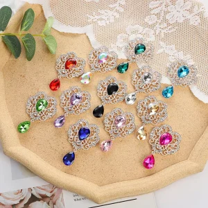 Multicolored Costume Jewelry Drop Crystal Rhinestone Pendant for Bridal Wedding