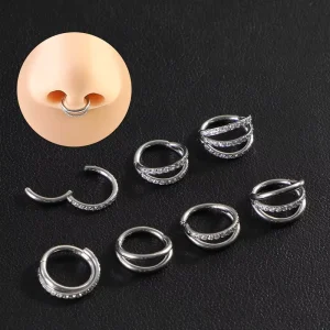 Multifunction Nose Ring Fashion Stainless Steel Jewelry Zircon Earrings Lip Piercing Jewelry Unisex Daily Wear Body Jewelry