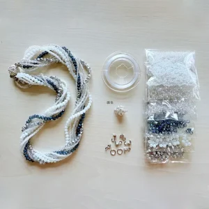 Multilayer Crystal Beaded Glass White Bohemian European Style Women’s Handmade DIY Bracelet Diamond