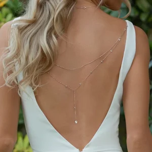 Multilayer Long Tassel Back Chain Elegant Fashion Back Chain Jewelry Spine Back Body Chain Body Jewelry for Women