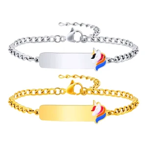 Multiple Fashionable Unique Unisex Cute Element Stainless Steel 18K Gold Plated Chain & Link Geometric Bracelets Length 12-17cm