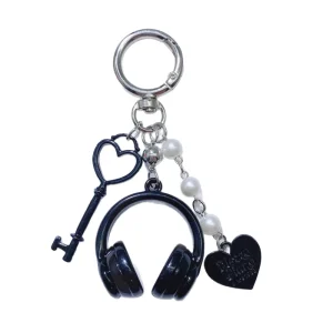 Music Headphone Keychain Japan and Korea Style Personalized Bag Charm Heart Key Heart element Charm
