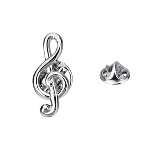 Music Sign Novelty Collar Stay Lapel Pin Brooch Custom Suit Shirt Fashion Accessory Wedding Tuxedo Trendy Jewelry
