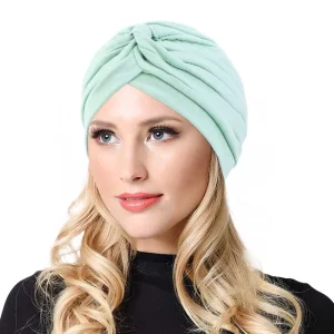 Muslim Women Cross Ruffle Chemo Sleep Turban Head Wear Scarf Beanie Hat for Cancer Patient Hair Loss Accessories