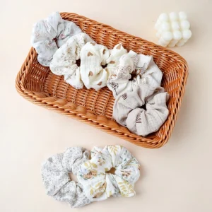 Muslin Cotton Hair Accessories Scrunchies Elastic Hair Bands Scrunchy Hair Ties Ropes Scrunchie for Women Girls