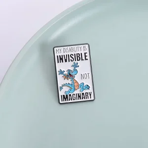 My Disability Is Invisible Not Imaginary Enamel Pin Blue Dragon Mental Health Brooch Lapel Badge Jewelry Gifts for Friends