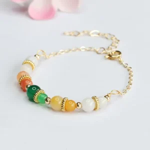 Myanmar Jade Chain Link Bracelets Real Stone Jade Chalcedony Bracelets Fashion Jewelry Burma Jadeite Bracelets