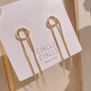 NEW Gold Plated Earrings Earring Fashion Women Long Tassel Earrings Personality Design Ear Stud Earring Jewelry