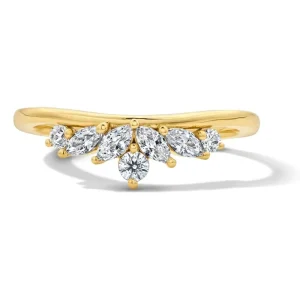 NOVA Petite Moissanite Stackable Ring Minimalist 18k Gold Plated S925 Sterling Silver Unisex