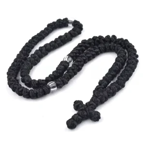 NYY Russia Greece Handmade Blessed 100 Knots Orthodox Prayer Ropes Komboskini Wood Beads Necklace