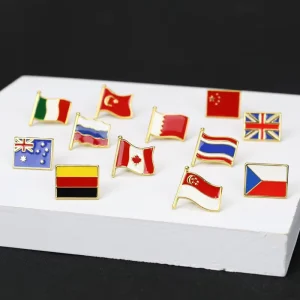 National Flag Metal Creative Badges Perfect for Flag Enthusiasts to Collect or Decorate Clothing Custom