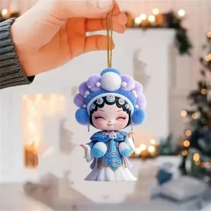 National Trend Rising Star Acrylic Guochao Opera Girl Keychain Fairy Pendant Key Ring Car Hanging Decoration