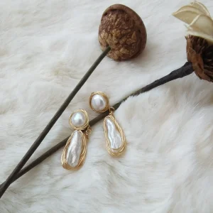 Natural 6-12mm Freshwater Pearl DIY Making 18K Gold Plated Filled Fashion Jewelry Baroque Pearl for Wedding