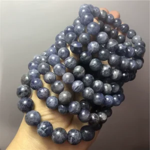 Natural 8mm 10mm 12mm Blood Drop Cordierite Semi-precious Bracelet Crystal Stone Women’s Fashion Decoration