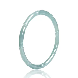 Natural A grade Ice Blue Water Jadeite Bamboo Joint Bracelet Bangle Fashion Ladies Jade Jewelry Gift
