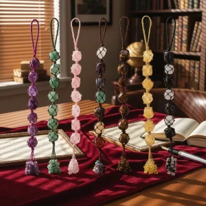 Natural Amethyst Rose Quartz Car Hanging Semi Precious Gemstone Polished DIY Chakra Crystal Crafts For Decoration Gift