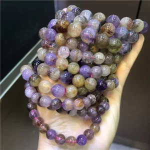Natural Aurora 23 Purple Red Stone 8mm 10mm 12mm Round Bead Bracelet Fashion Crystal Jewelry for Women