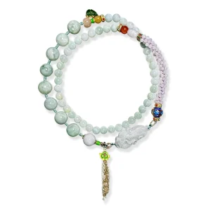 Natural Burmese Grade A Jadeite Necklace Graduated Bead Shape Green Jadeite Long Beaded Necklace Women Jadeite Gift (with NGTC)