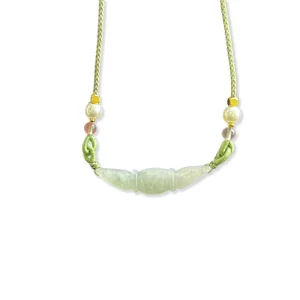 Natural Burmese Grade a Jadeite Pendant Lotus Root Shape Jadeite Pendant Women Everyday Wear Jadeite Gift (with NGTC)