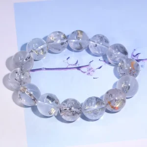 Natural Chalcopyrite Crystal Bracelet Pyrite Fashion Bead Bracelet Men’s and Women’s Jewelry