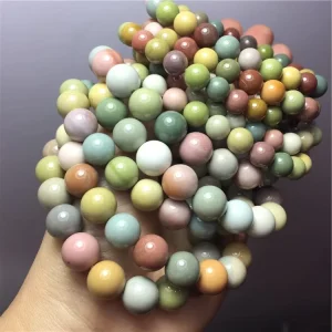 Natural Color Alashan Agate Semi precious Stone Ball Bracelet Crystal Stone Fashion Woman Ornament